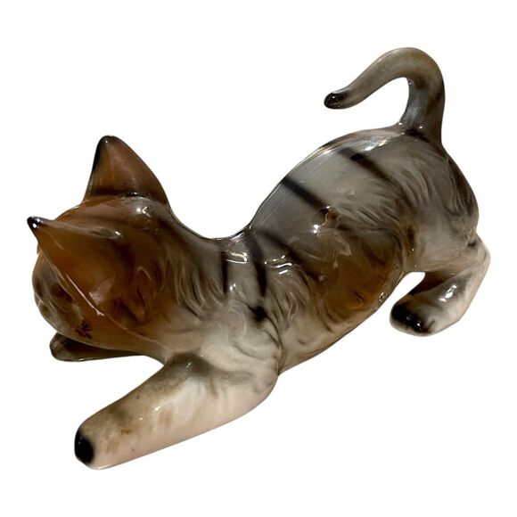 Charming Vintage 1980's Andrea By Sadek Ceramic/Porcelain Tabby Kitten Figurine - Picture 5 of 11